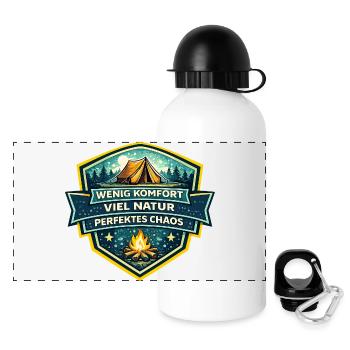 Wenig Komfort Viel Natur Chaos - Panorama Trinkflasche mit Deckel 500 ml - Weiß - Vorne
