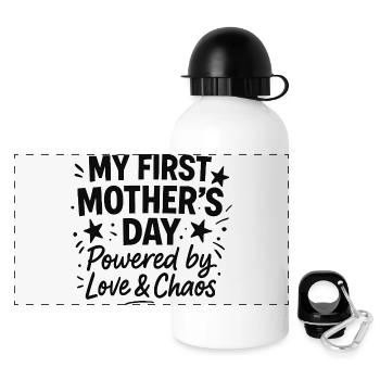 First Mother's Day Humor Mom Gift Idea Family - Panoramic Thermal Bottle with Lid 500 ml - white - Front
