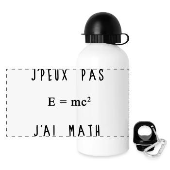 J'peux Pas J'ai Math Humour - Gourde panoramique avec couvercle 500 ml - blanc - Devant