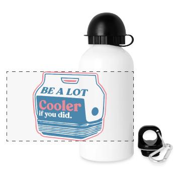 Be a Lot Cooler – Beverage Cup Design - Panoramic Thermal Bottle with Lid 500 ml - white - Front