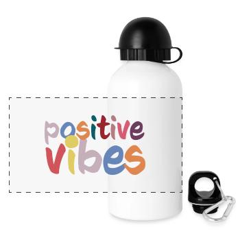 Ondes positives - Gourde panoramique avec couvercle 500 ml - blanc - Devant