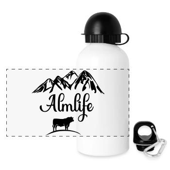 Alm Cow Mountains Mountain Tirol Suisse Bavière Alb Allgäu - Gourde panoramique avec couvercle 500 ml - blanc - Devant