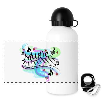 musique - Gourde panoramique avec couvercle 500 ml - blanc - Devant