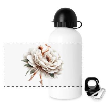 Balletttänzerin mit Tutu - Panorama Trinkflasche mit Deckel 500 ml - Weiß - Vorne