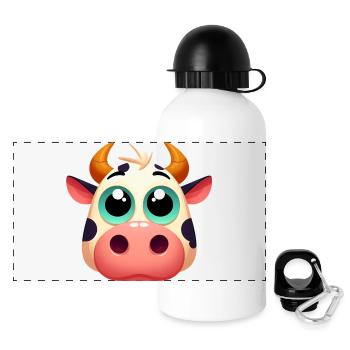 Cow - Panoramic Thermal Bottle with Lid 500 ml - white - Front
