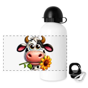 Cow - Panoramic Thermal Bottle with Lid 500 ml - white - Front