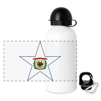 West Virginia Fan Shirt – Natur & Stolz - Panorama Trinkflasche mit Deckel 500 ml - Weiß - Vorne