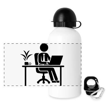 Travailleur Bureau d’emploi informatique - Gourde panoramique avec couvercle 500 ml - blanc - Devant