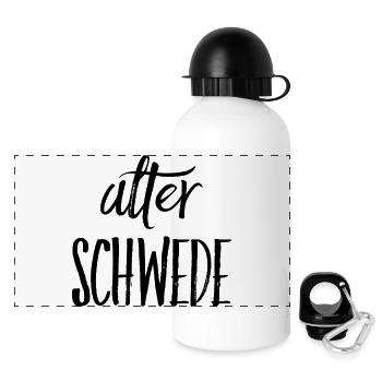 Alter Schwede - Lustiger Spruch - Funny - Panorama Trinkflasche mit Deckel 500 ml - Weiß - Vorne