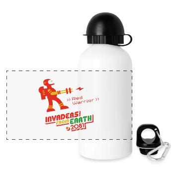 Invaders From Earth 2081 RED WARRIOR - Panoramic Thermal Bottle with Lid 500 ml - white - Front