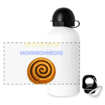 coquelicot escargot spirale police design humoristique - Gourde panoramique avec couvercle 500 ml - blanc - Devant