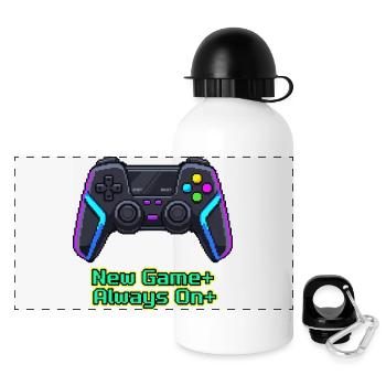 Neon Pixel Controller Neues Spiel Plus - Panorama Trinkflasche mit Deckel 500 ml - Weiß - Vorne