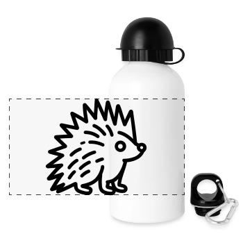 Stachelschwein - Panorama Trinkflasche mit Deckel 500 ml - Weiß - Vorne