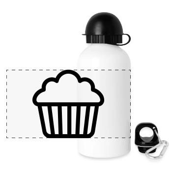 Muffin - Panorama Trinkflasche mit Deckel 500 ml - Weiß - Vorne