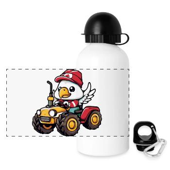 Eagle Tractor Farmer - Gourde panoramique avec couvercle 500 ml - blanc - Devant
