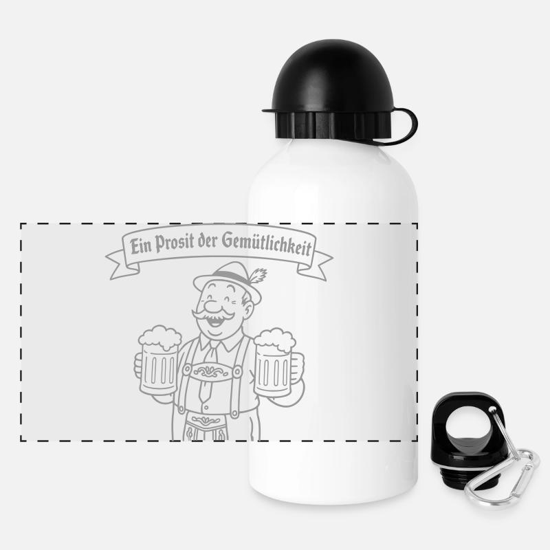 Herr Bier - Ein Prosit der Gemütlichkeit - Panoramic Thermal Bottle with Lid 500 ml - white