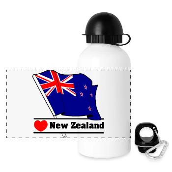 New Zealand Heart - Panorama Trinkflasche mit Deckel 500 ml - Weiß - Vorne
