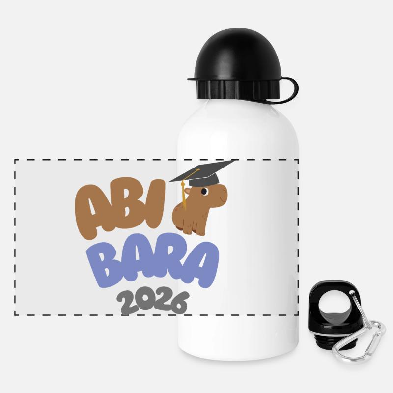 AbiBara 2026 – Chillen bis zum Abschluss - Panorama Trinkflasche mit Deckel 500 ml - Weiß