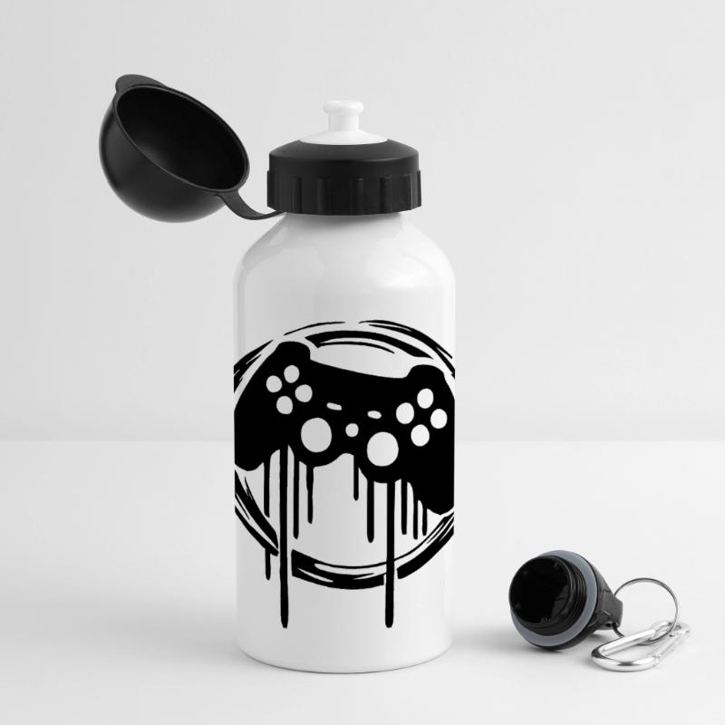 Gaming Controller Circle Pattern Panoramic Thermal Bottle with Lid 500 ml