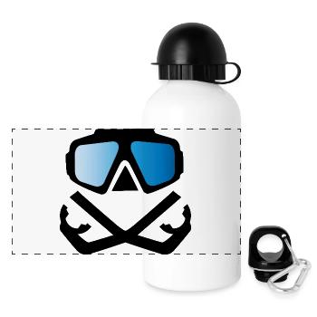 Tauchen - Panorama Trinkflasche mit Deckel 500 ml - Weiß - Vorne