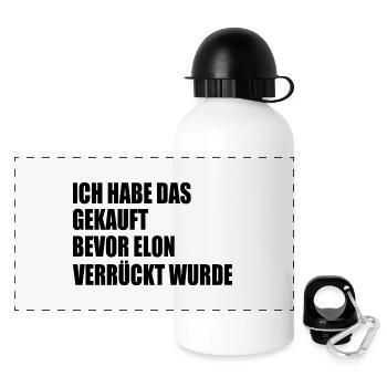 ich habe das gekauft bevor elon verrückt wurde - Panorama Trinkflasche mit Deckel 500 ml - Weiß - Vorne