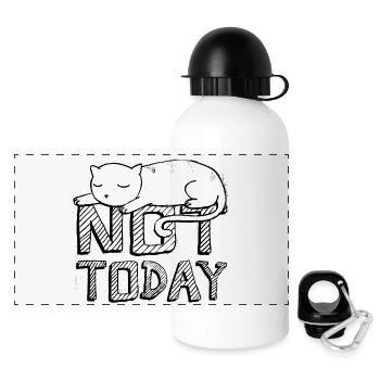 Not Today (Sleeping Cat) - Panoramic Thermal Bottle with Lid 500 ml - white - Front