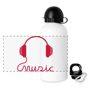 headphones - Panoramic Thermal Bottle with Lid 500 ml - white - Front