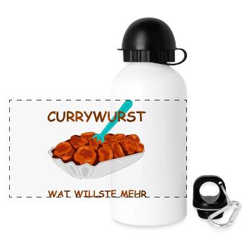speise currywurst spruch - Panorama Trinkflasche mit Deckel 500 ml - Weiß - Vorne