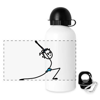 Yoga-Übung Sonnengruß - Panorama Trinkflasche mit Deckel 500 ml - Weiß - Vorne