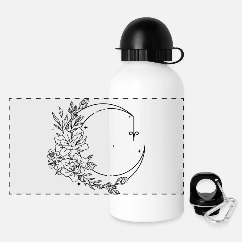 Aries astrology - Panoramic Thermal Bottle with Lid 500 ml - white