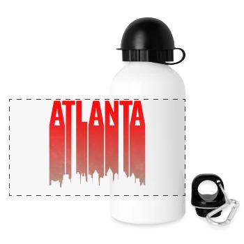 Atlanta Skyline Gradient - Panorama Trinkflasche mit Deckel 500 ml - Weiß - Vorne