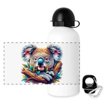 Koala - Panorama Trinkflasche mit Deckel 500 ml - Weiß - Vorne