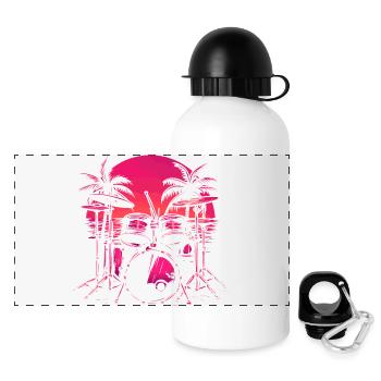 Trapset Retro Style - Panorama Trinkflasche mit Deckel 500 ml - Weiß - Vorne