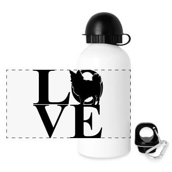 Chihuahua Love Dog Motif - Gourde panoramique avec couvercle 500 ml - blanc - Devant
