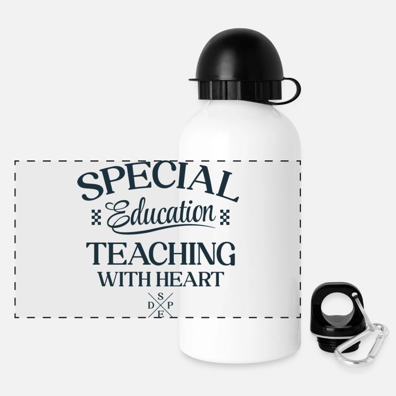 Special Education -Teaching With Heart - Panoramic Thermal Bottle with Lid 500 ml - white