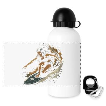Graphique du surfeur - Gourde panoramique avec couvercle 500 ml - blanc - Devant
