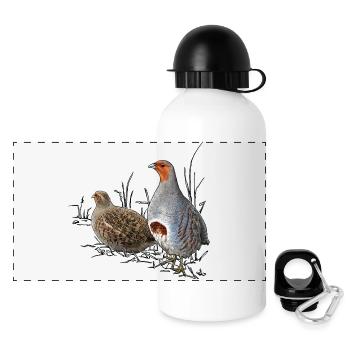 Perdrix simple - Gourde panoramique avec couvercle 500 ml - blanc - Devant