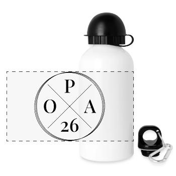 Opa 2026 - Panorama Trinkflasche mit Deckel 500 ml - Weiß - Vorne