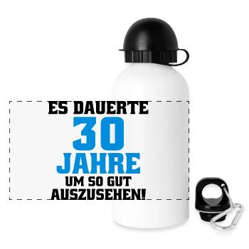 30 ans à dire l’anniversaire des hommes drôles - Gourde panoramique avec couvercle 500 ml - blanc - Devant