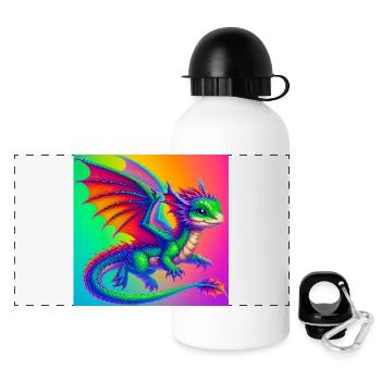 dragon - Panoramic Thermal Bottle with Lid 500 ml - white - Front
