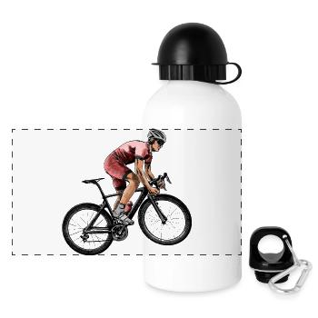 Cycliste dynamique en compétition - Gourde panoramique avec couvercle 500 ml - blanc - Devant