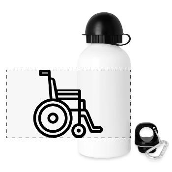fauteuil roulant - Gourde panoramique avec couvercle 500 ml - blanc - Devant