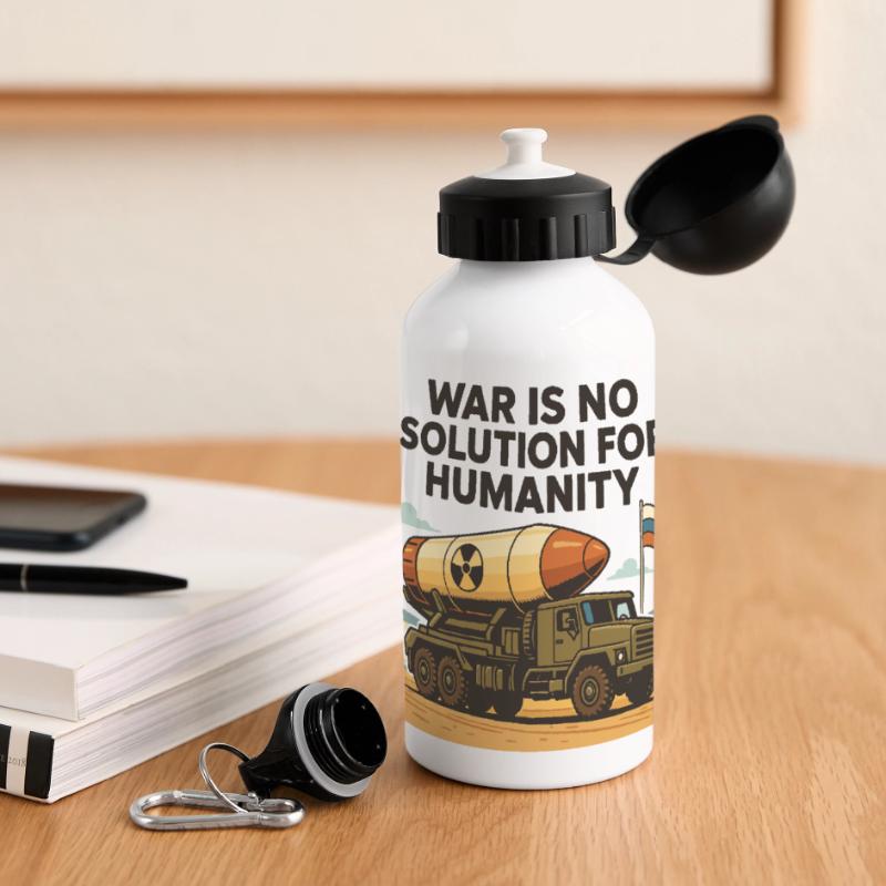 War is not a solution Panoramic Thermal Bottle with Lid 500 ml