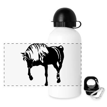 Cheval - Gourde panoramique avec couvercle 500 ml - blanc - Devant