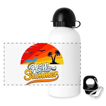 Hello Summer – Tropical Sunshine - Panoramic Thermal Bottle with Lid 500 ml - white - Front