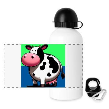 cow - Panoramic Thermal Bottle with Lid 500 ml - white - Front