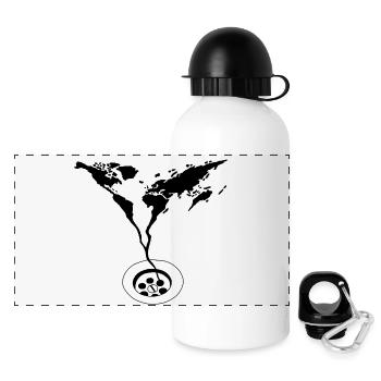 La fin du monde (noir) - Gourde panoramique avec couvercle 500 ml - blanc - Devant