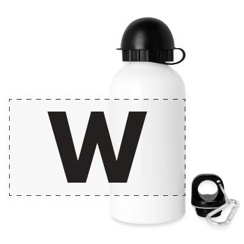 W - Panorama Trinkflasche mit Deckel 500 ml - Weiß - Vorne