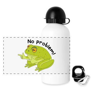 Grenouille pas de problème - Gourde panoramique avec couvercle 500 ml - blanc - Devant