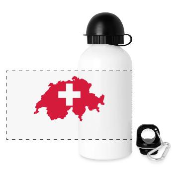 Schweiz - Panorama Trinkflasche mit Deckel 500 ml - Weiß - Vorne